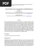 Marine Durability Characteristics of Rice Husk Ash-Modified Reinforced Concrete