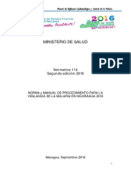 Norma y Manual de Procedimiento para La Vigilancia de La Malaria en Nicaragua 2016 Final