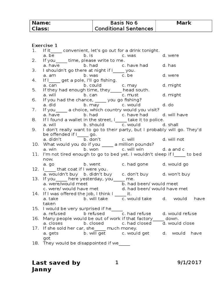 Grammar - Conditional Sentences | PDF