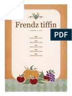 Frendz tiffin menu Nov 22, 2007