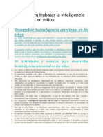 Fichas para Trabajar La Inteligencia Emocional