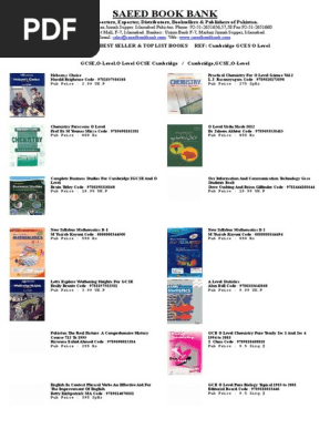 Cambridge Gces O Level - 
