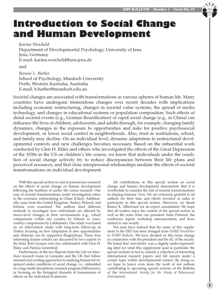 Social Change and Human Development | PDF | Shyness | Parenting
