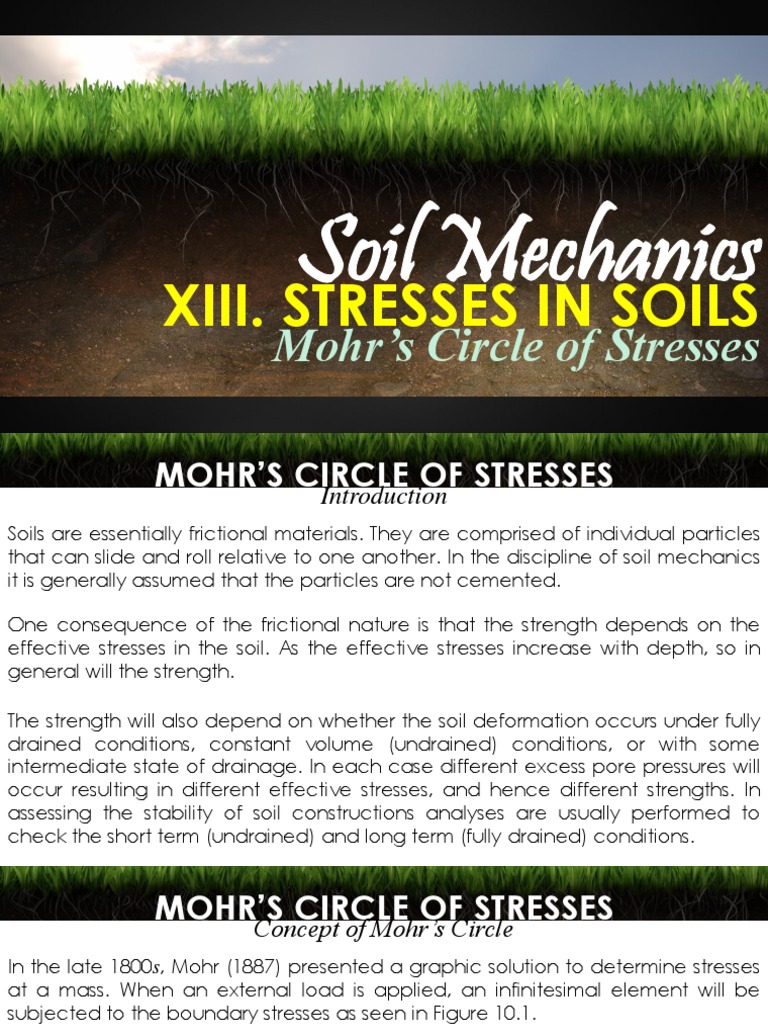 13 Stresses+in+Soils+ (Mohr's+Circle+of+Stresses) | PDF | Soil ...