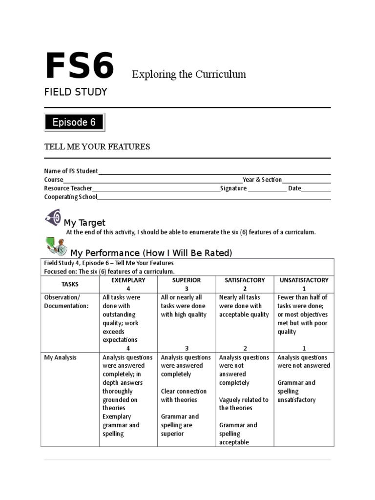 FS6 - Episode 6 | PDF | Field Research | Curriculum