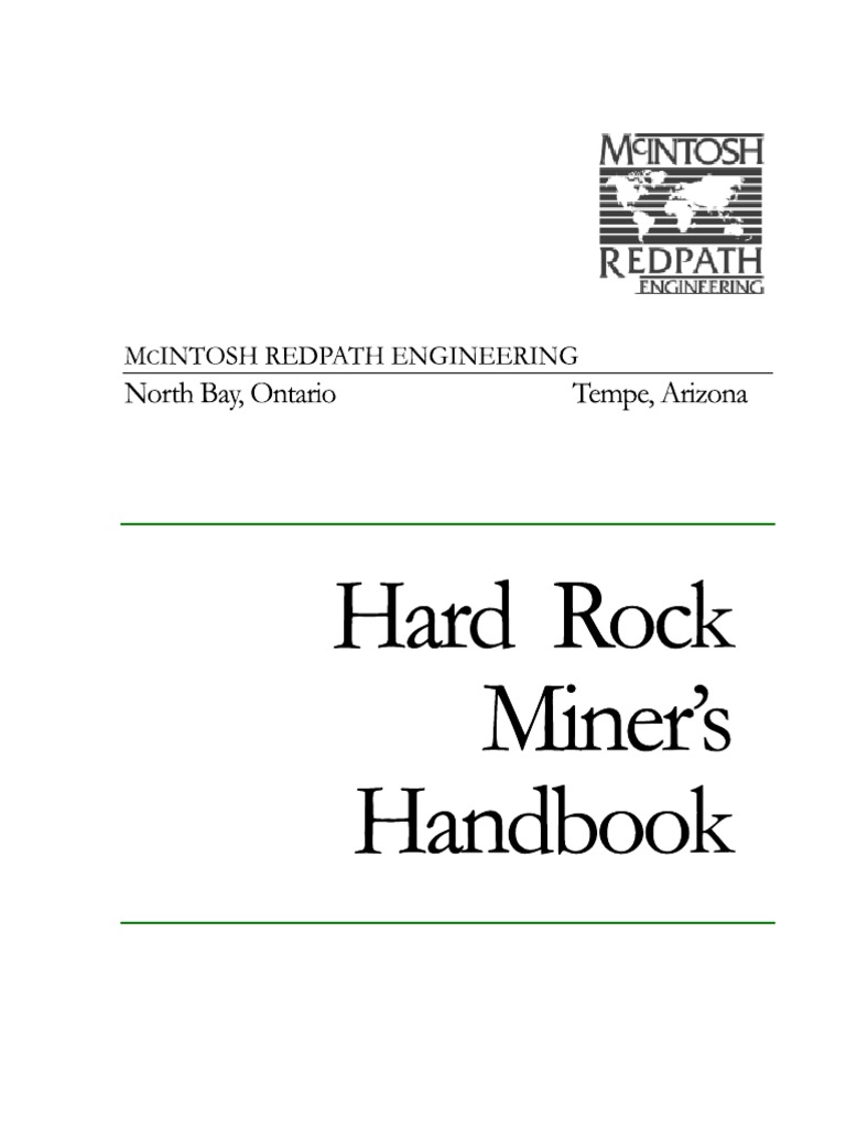 Hard Rock Miners Handbook – Hard Rock Miner’s Handbook, 5th Edition – ZZJUF