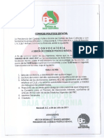 Convocatoria A Sesión de Consejo Político Estatal