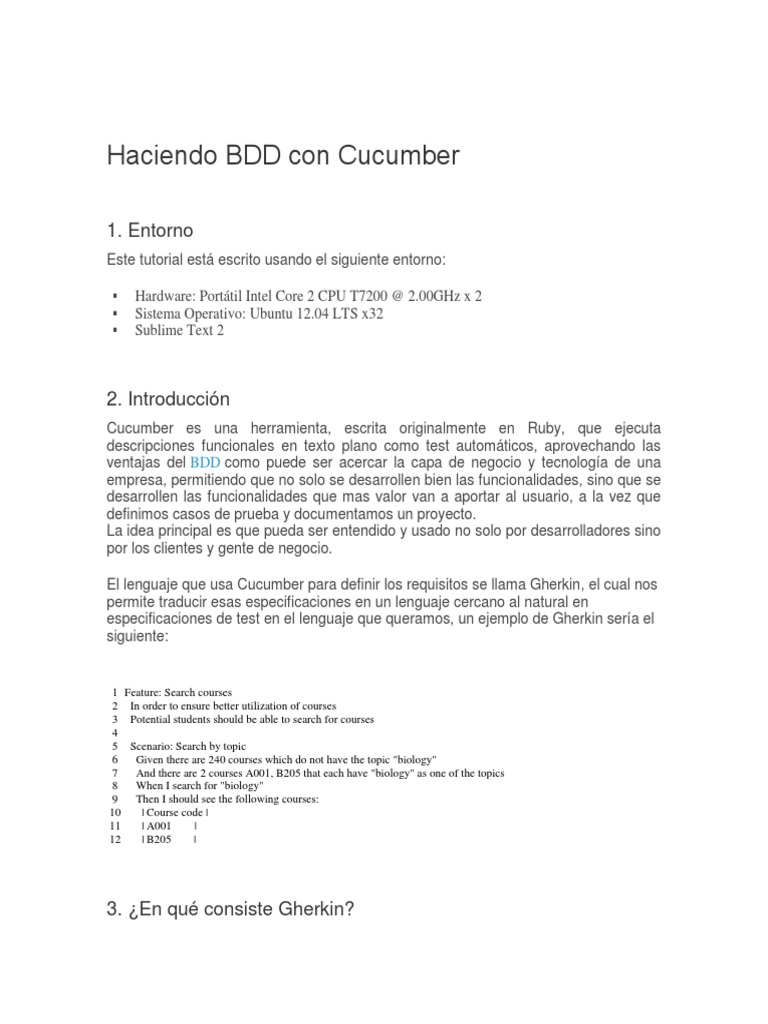 Haciendo BDD Con Cucumber | PDF | Lenguaje de programación ...
