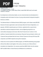 American Business Leaders DACA Letter