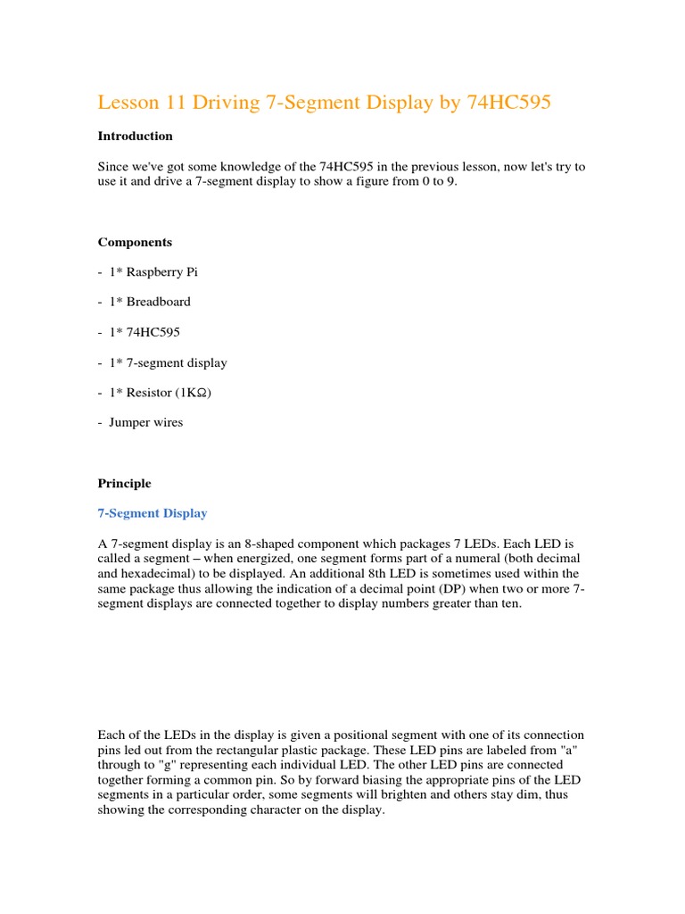 Drive 7-Segment Display with 74HC595 | PDF | Electronic Engineering ...