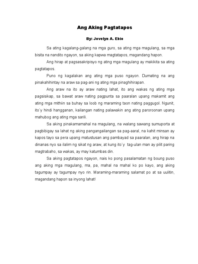 Talumpati Halimbawa Tungkol Sa Pamilya - dehalimba