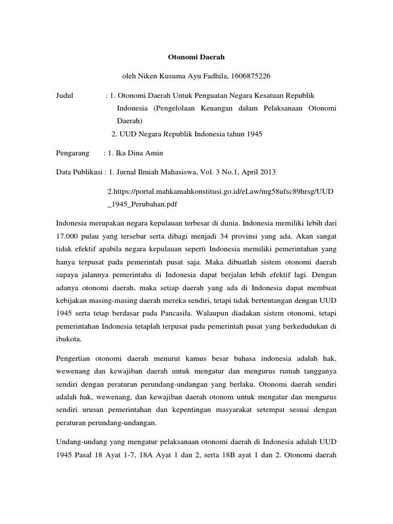 Undang Undang Yang Mengatur Tentang Otonomi Daerah Adalah - Ini Aturannya
