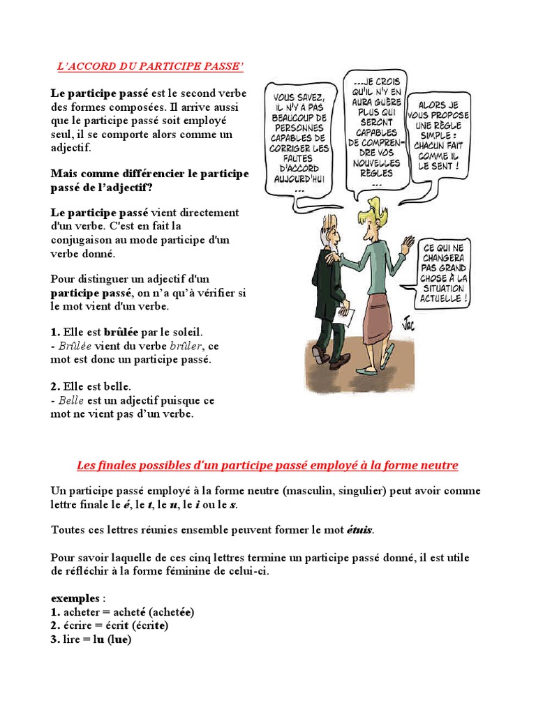 Accord Du Participe Passé Cm2 L-Accord-Du-Participe-Passe.pdf | Genre grammatical | Verbe