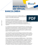 Reglamento para Inversion Virtual Bancolombia