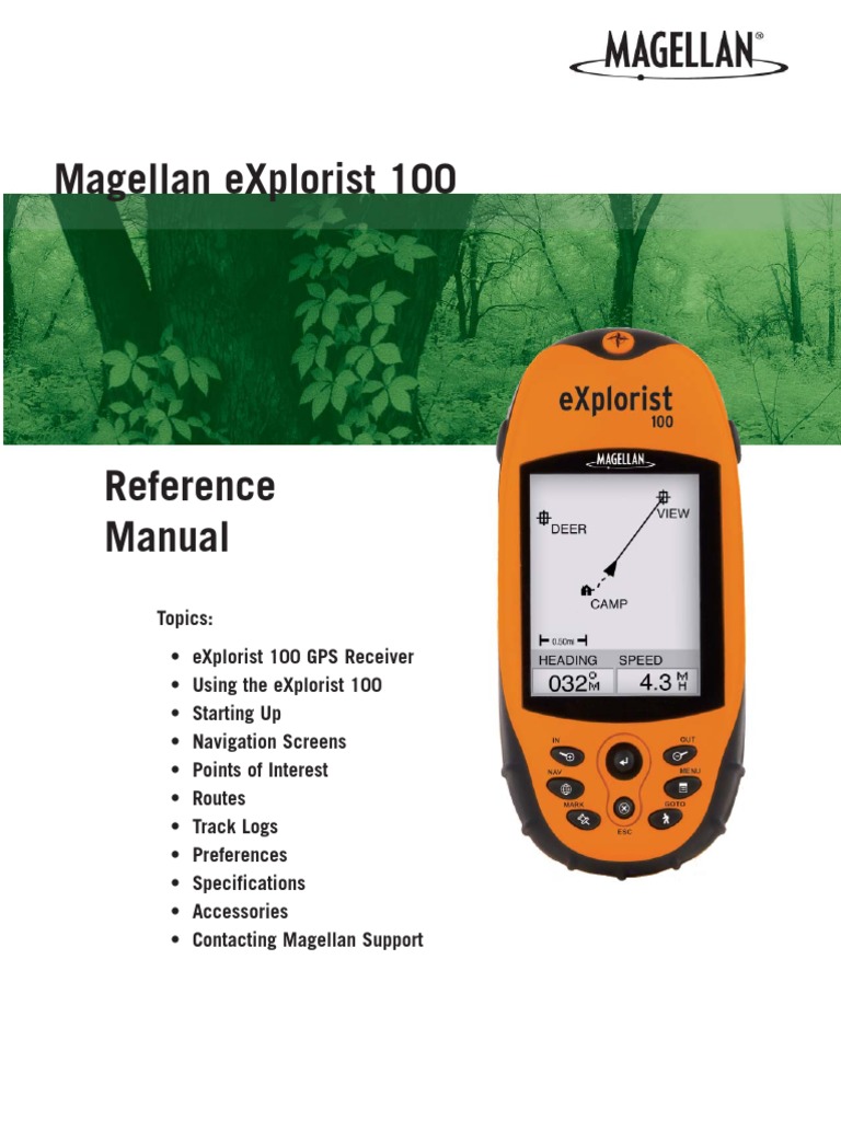 Magellan Explorist 100 Owner S Manual PDF Global Positioning System