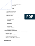 Second Language Acquisition Theories and Factors