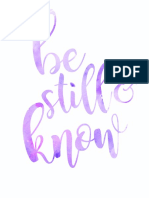 be still and know printable