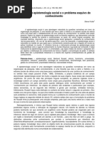 Steve Fuller O Projeto de Epistemologia Social e o Problema Esquivo Do Conhecimento