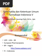 Sistematika Dan Ketentuan Umum Farmakope Indonesia V