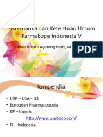 Sistematika Dan Ketentuan Umum Farmakope Indonesia V