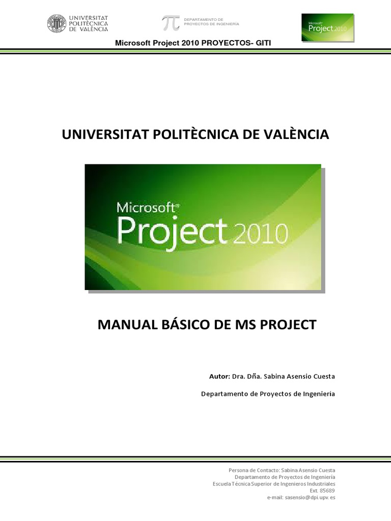 Manual Básico de MS Project 2010 | PDF | Gestión de proyectos | Presupuesto