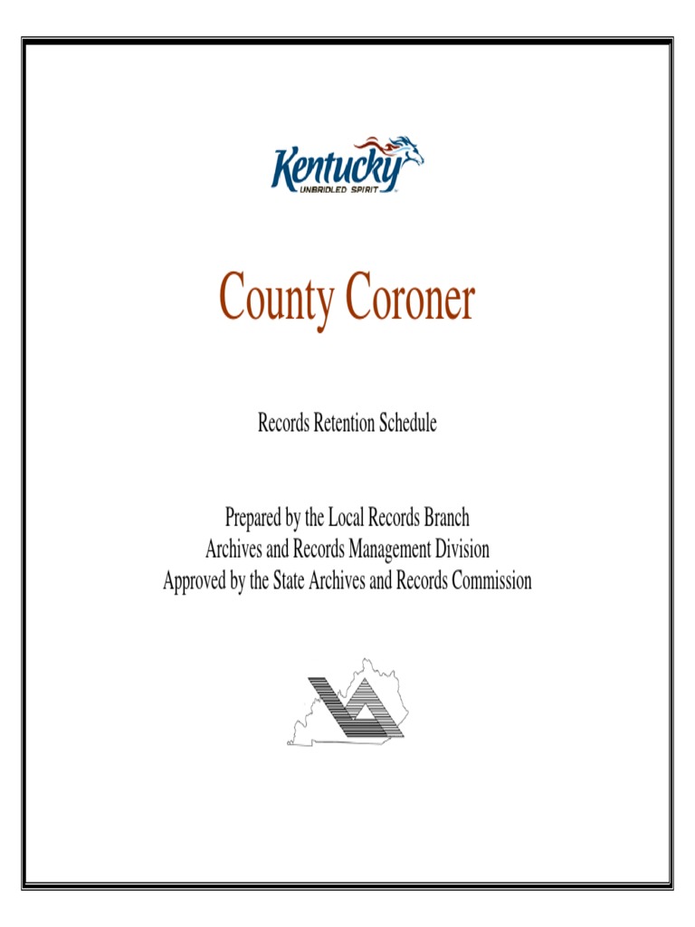Kentucky County Coroner Records Retention Schedule PDF Records