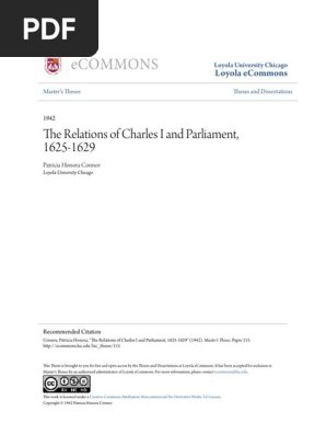 Charles I And Parliament 1625 1629 Thesis House Of Lords