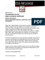 Gmcs Press Release School Supplies