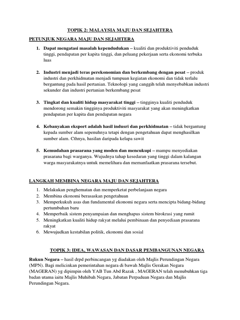 Nota Pengajian Am Topik 2 3 Pdf