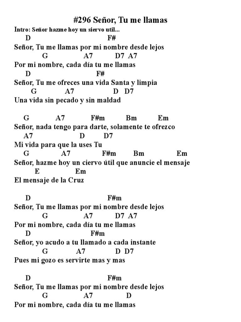 Himno Señor Tu Me Llamas