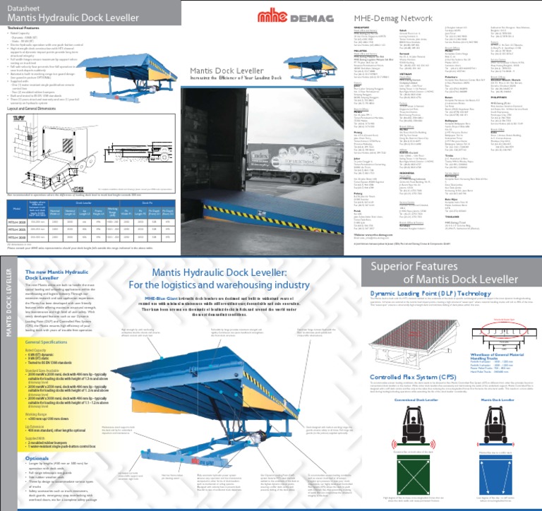 Mantis Hydraulic Dock Leveller Datasheet: Technical Features and ...