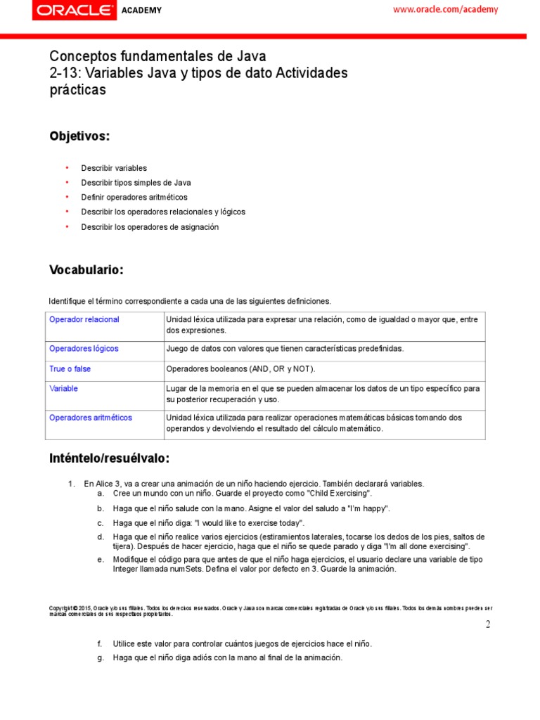 Practica 13 | PDF | Java (lenguaje de programación) | Variable ...