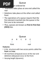Queue: (FIFO) Lists