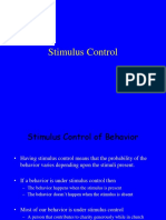 Stimulus Control and Generalization