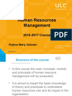 Human Resources Management: 2016-2017 Course