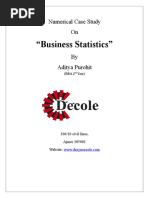 "Business Statistics": Numerical Case Study On