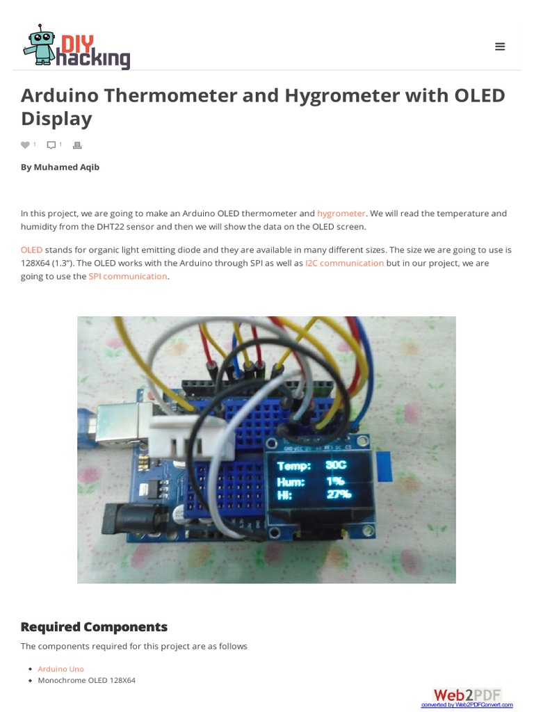 Arduino Thermometer Hygrometer Oled Display | PDF | Arduino | Fahrenheit