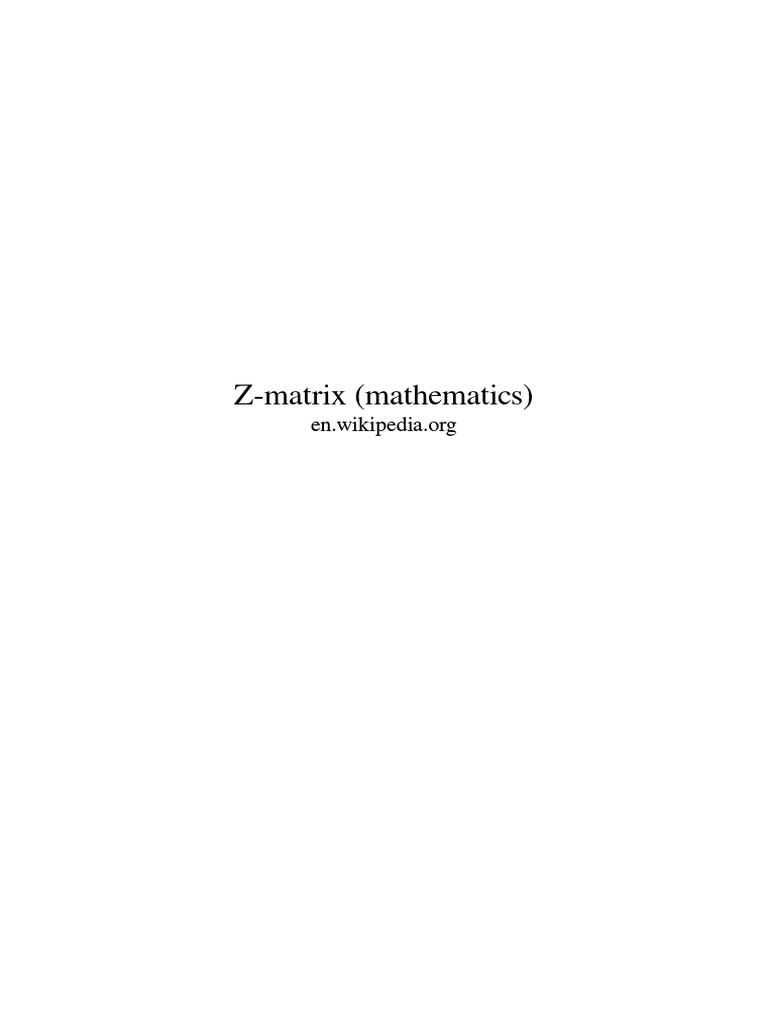 Z-Matrix (Mathematics) PDF | PDF | Covariance Matrix | Matrix (Mathematics)