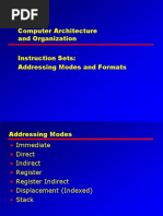 Computer Architecture and Organization Instruction Sets: Addressing Modes and Formats