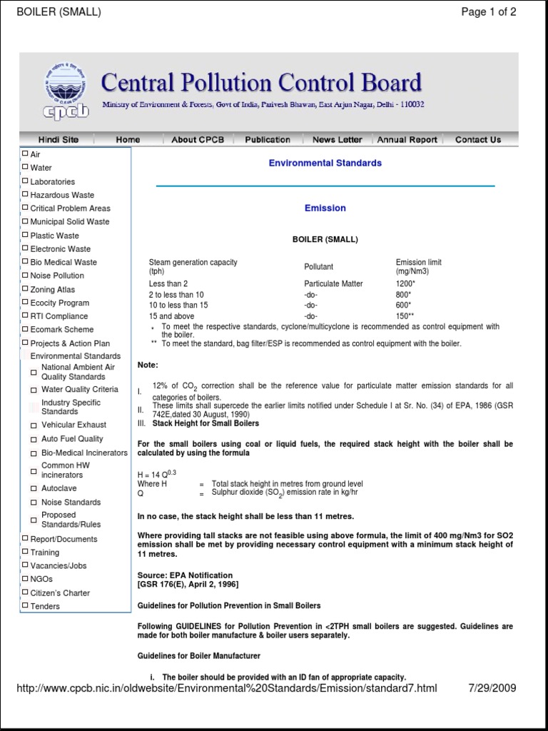 Boilers Emission | PDF | Boiler | Incineration