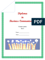 Diploma in Business Communication: Course Notes Set 1