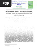 An Assessment of Teachers' Performance Appraisal in Secondary Schools of Wolaita Zone, South Ethiopia