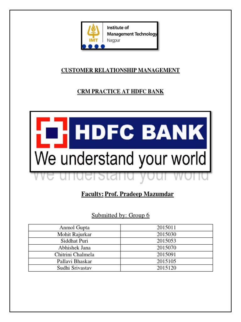CRM at HDFC_Group 6 | Customer Relationship Management | Customer ...
