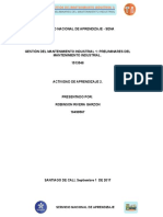 SENA - Programación de actividades de mantenimiento industrial usando PERT