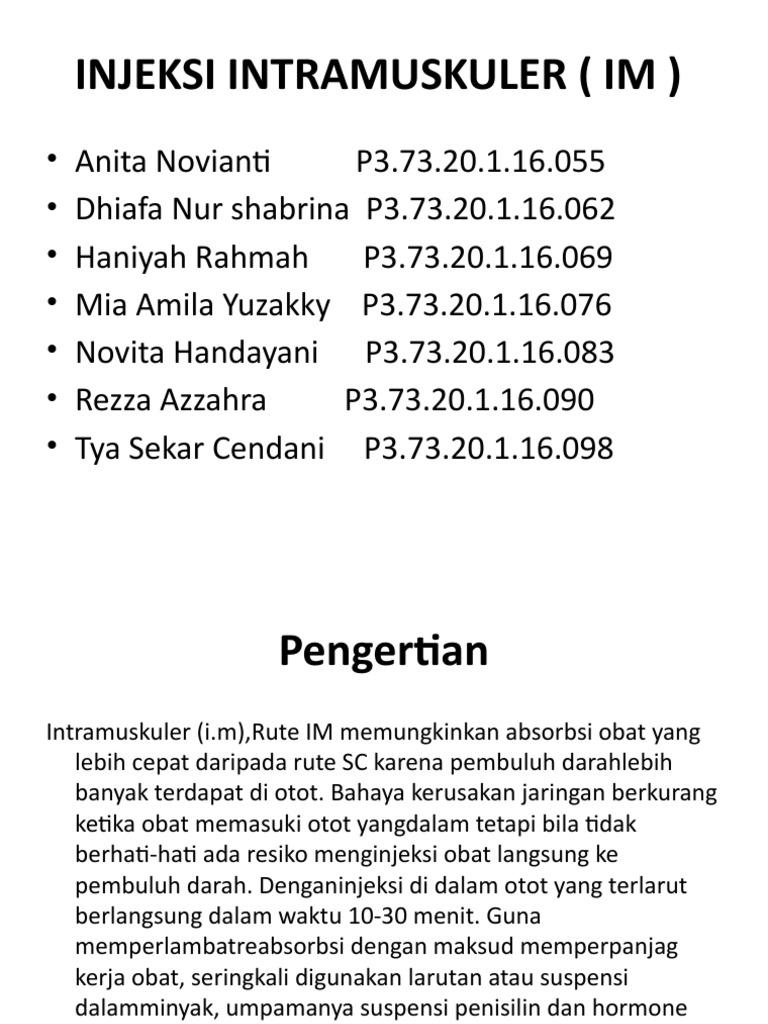 Injeksi Intramuskuler (Im) | PDF