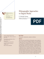 Ethnographic Approaches To Digital Media: Further
