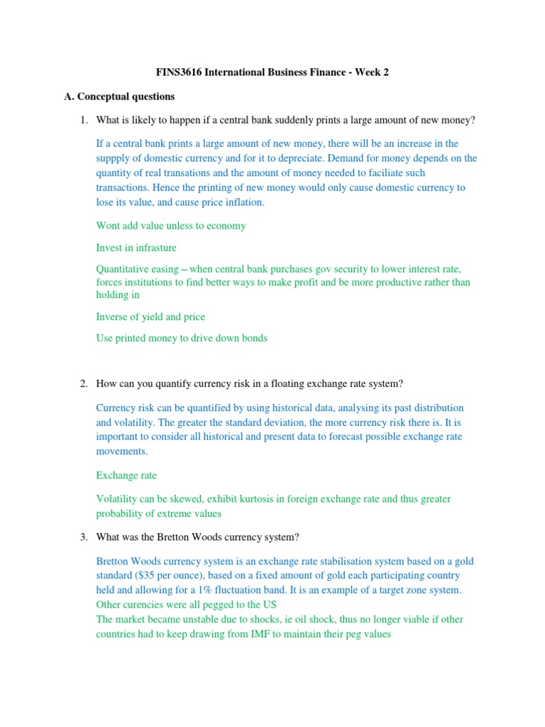 International Business Finance Q&A | PDF | Fixed Exchange Rate System ...