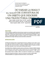 Efecto de Variar La Masa Y El Radio de Curvatura de Un Objeto Que Describe Una Trayectoria Circular