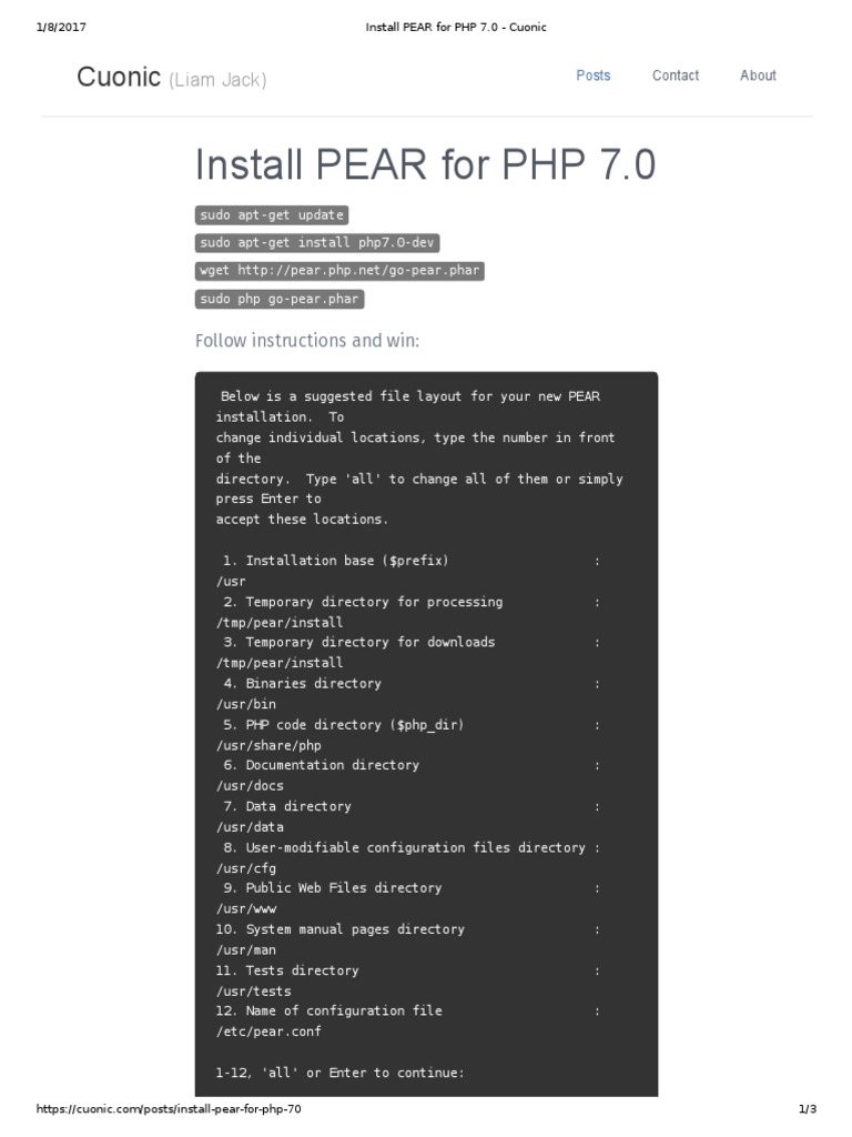 Install PEAR For PHP 7 | PDF | Php | Utility Software
