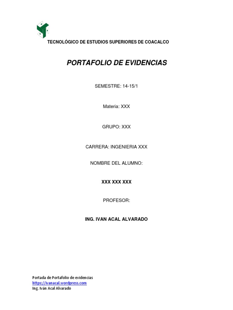 00 Portada de Portafolio de Evidencias | PDF